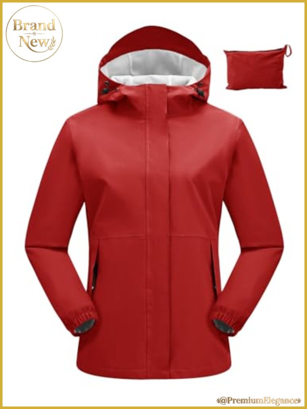 Rdruko Women's Waterproof Packable Rain Jacket Hooded Windbreaker